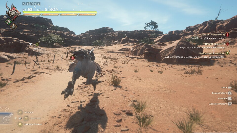 Auch das Chocobo-Reiten darf in einem Final Fantasy natürlich nicht fehlen. Das macht die Fortbewegung deutlich angenehmer, geht aber auch auf die Finger.