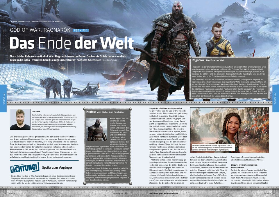 In der großen Titelstory analysieren wir die Hintergründe zu God of War: Ragnarök.