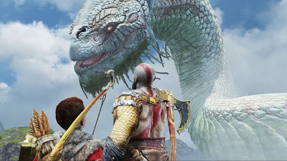 Noch verstehen sich Kratos und die Midgardschlange super.
