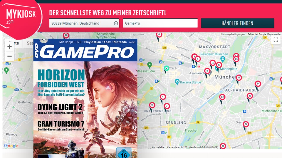 Findet die nächste Verkaufsstelle ganz einfach mit MyKiosk.