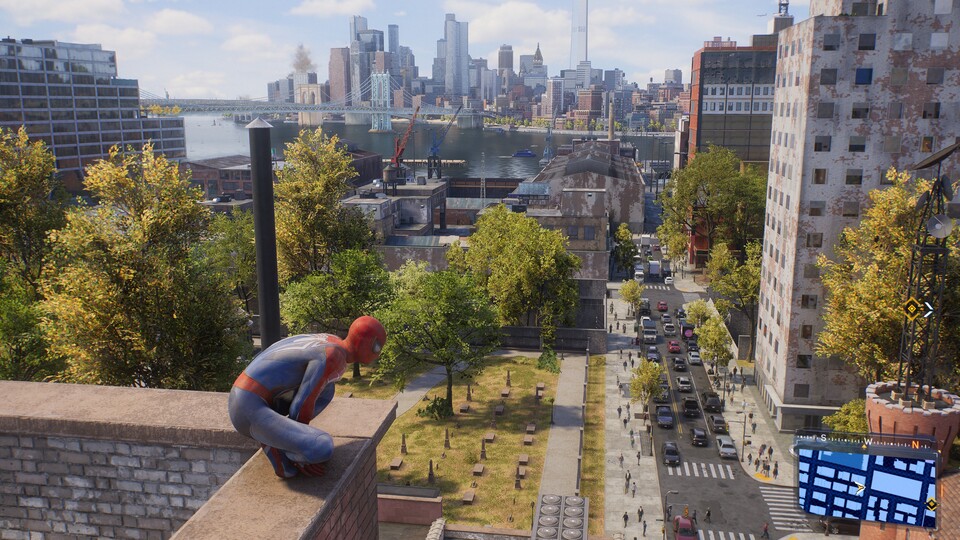 Allein schon die Fortbewegung durch New York in Spider-Man 2 ist ein wahres Vergnügen.